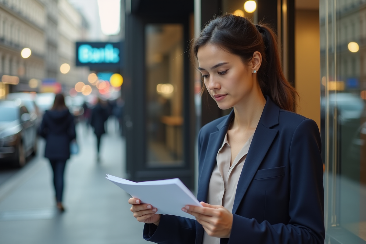 Jeune femme vérifie un portefeuille d