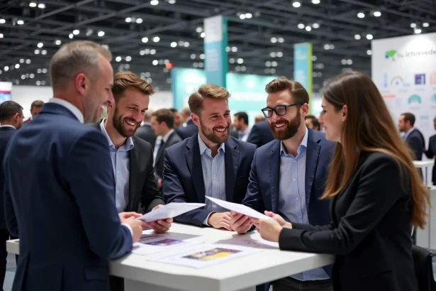 Groupe de professionnels lors d'un salon à Paris